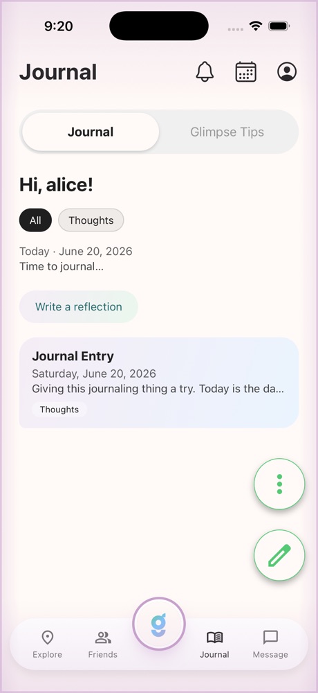 Glimpse Journal